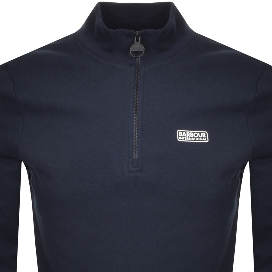 Alternative Image for ProductBarbour International Half Zip Logo Jumper Navy2